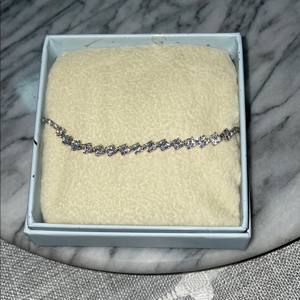 Eye Candy Silver Mini Clovers Adjustable Bracelet